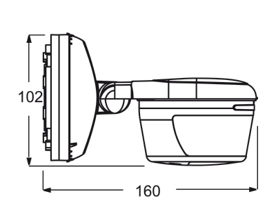 Dimensional drawing 1 Busch Jaeger 6853 AGM 204 Movement sensor 12m

