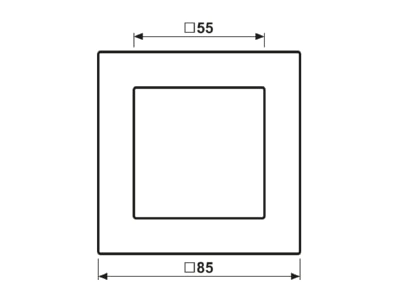 Dimensional drawing Jung A 5581 BF WW Frame 1 gang white