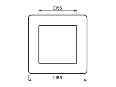 Dimensional drawing 2 Jung AF 581 BF WW Frame 1 gang white