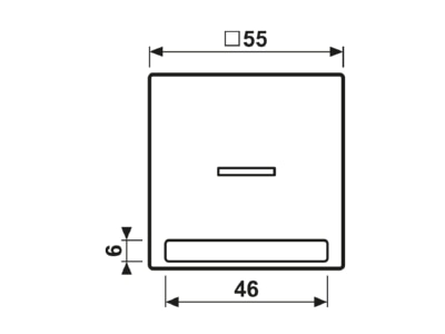 Dimensional drawing Jung A 590 BF NA KO5 WW Cover plate for switch push button white