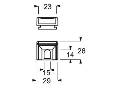 Dimensional drawing Busch Jaeger 2087 82 Cable entry duct slider cream white