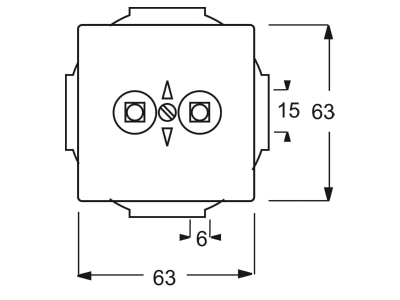 Dimensional drawing Busch Jaeger 2095 UC 81 Grounding receptacle