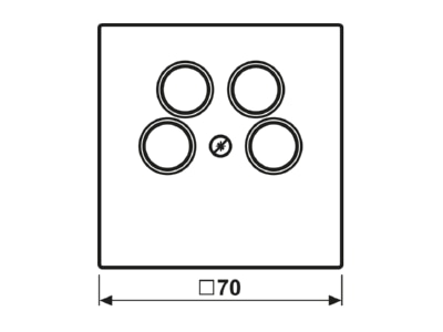 Ma�zeichnung Jung LS 990 4 SAT2 WW Abdeckung aws fuer 4L SAT TV Dose