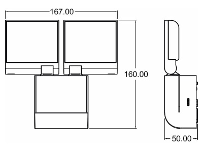 Dimensional drawing Theben theLeda S17 100 WH Downlight spot floodlight