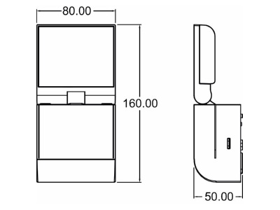 Dimensional drawing Theben theLeda S8 100 BK Downlight spot floodlight