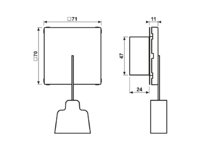 Ma�zeichnung Jung NRS LC 0834 ZT247 Notrufsystem Zugtaster