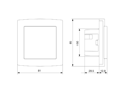 Mazeichnung Alre it HTRRUt210 A00 31 Raumtemperaturregler reinweiss  glaenzend HTRRUt210 A0031