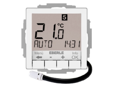 Produktbild 2 Eberle UTE4800F RAL9010 G55 UP Uhrenthermostat Hinterleuchtung weiss