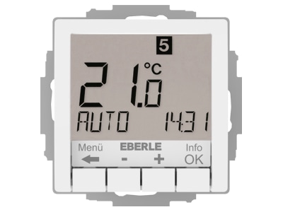 Produktbild 1 Eberle UTE4800R RAL9010 G55 UP Uhrenthermostat Hinterleuchtung weiss