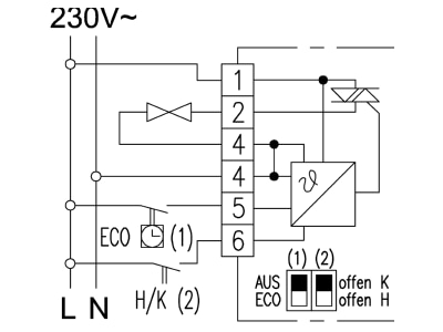 Anschlussbild Alre it KTRTB 211 108 03 Raumtemperaturregler geraeuschlos  Triac 