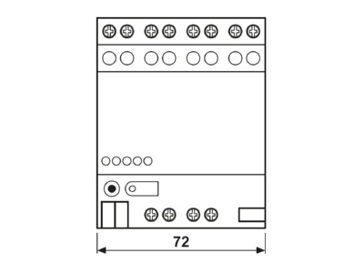 Ma�zeichnung Jung 2204 01 REG A EIB  KNX Analogaktor 4fach zur Umwandlung von EIB  KNX Telegrammen zu analogen Signalen 