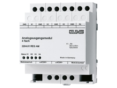 Produktbild Jung 2204 01 REG AM EIB  KNX Analogaktor 4fach zur Umwandlung von EIB  KNX Telegrammen zu analogen Signalen 