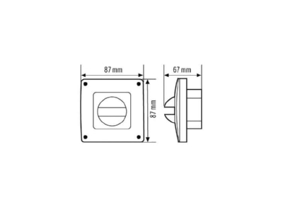 Dimensional drawing ESYLUX COVER IP44 WH Accessory for motion sensor EM100 55 157