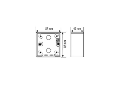 Dimensional drawing ESYLUX MOUNTINGBOXIP44SMWH Surface mounted housing EM100 55 164