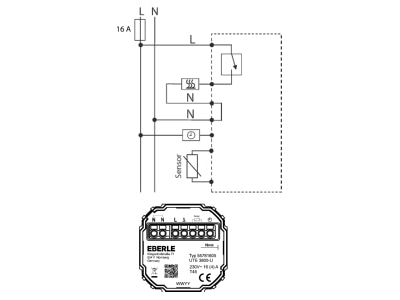 Circuit diagram Eberle 557816056500 Room thermostat
