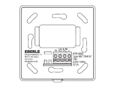 Wiring plan Eberle ATR 4500 Room thermostat
