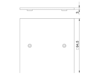 Dimensional drawing 2 OBO VH P1 Cover plate for installation column