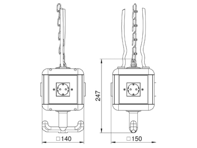 Mazeichnung 1 OBO VH 4 4SD Versorgungseinheit IP20 m Griff bestueck