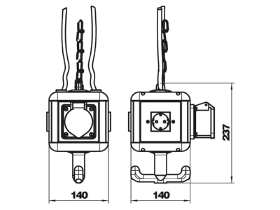 Mazeichnung 2 OBO VH 4 3SD1C16 Versorgungseinheit IP20 m Griff bestueck
