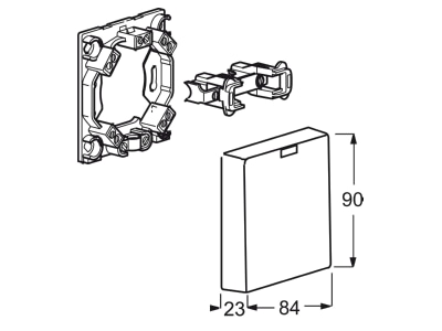 Dimensional drawing Busch Jaeger 3741 UJ Appliance connection box flush mounted