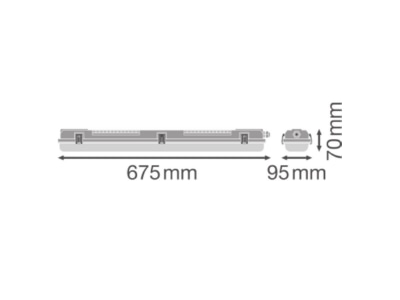 Ma�zeichnung Ledvance DPHOUS 600P2LAMPIP65 Feuchtraumleuchte Housing f  T8 Tubes  DALI