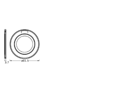Dimensional drawing Ledvance SPCBORINGADJROUNDBK Mounting kit for luminaires