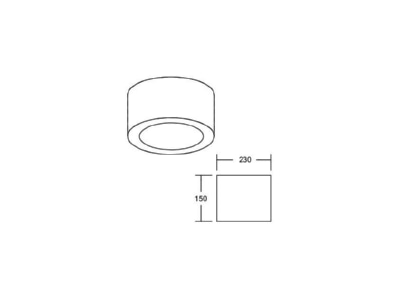 Ma�zeichnung Brumberg 12597183 LED Anbaudownlight 230V 930