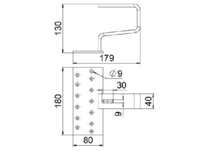 Dimensional drawing OBO DHS A2 Photovoltaics roof  facade fastener