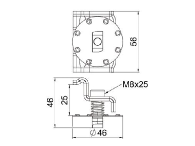 Dimensional drawing OBO KLE F 25 A2 Termination clamp