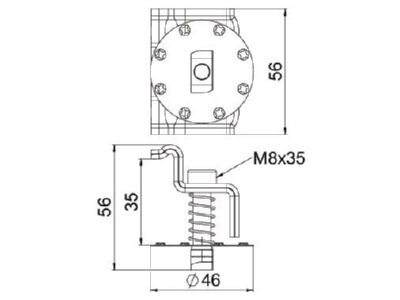 Dimensional drawing OBO KLE F 35 A2 Termination clamp