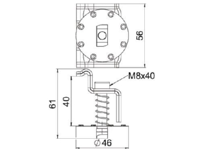 Dimensional drawing OBO KLE F 40 A2 Termination clamp