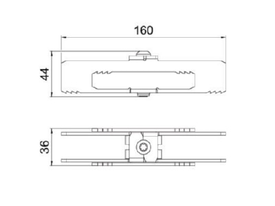 Dimensional drawing OBO LV 35 DD Connector for photovoltaics mounting