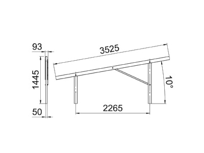 Dimensional drawing 2 OBO VT 10L FT Photovoltaics mounting system
