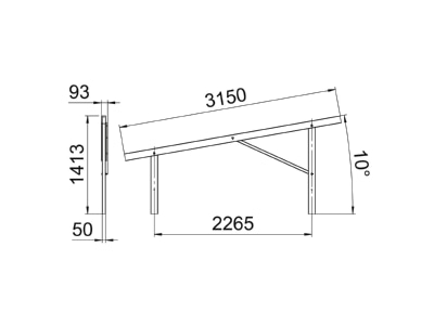 Dimensional drawing 1 OBO VT 10M FT Photovoltaics mounting system
