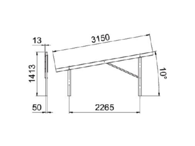Dimensional drawing 2 OBO VT 10M FT Photovoltaics mounting system