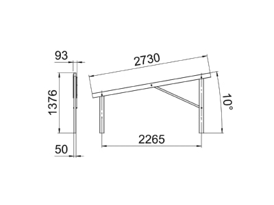 Dimensional drawing 1 OBO VT 10S FT Photovoltaics mounting system

