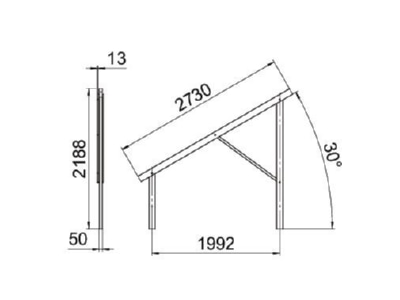 Dimensional drawing 2 OBO VT 30S FT Photovoltaics mounting system