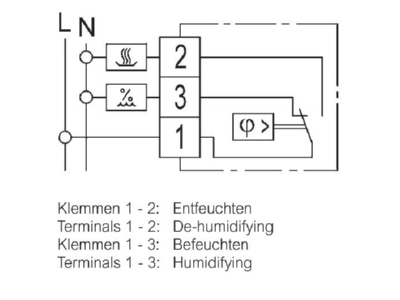 Circuit diagram Eberle HYG E 6001 rw Hygrostat  HYG E 6001 pure white
