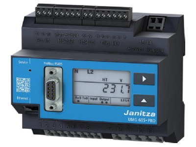 Product image view left 2 Janitza UMG 605 PRO50 110VAC Power quality analyser digital
