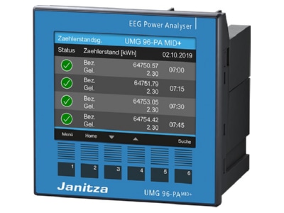 Product image view left 2 Janitza UMG96PA MID  Power quality analyser graphic
