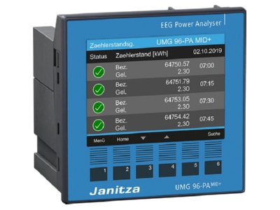 Produktbild Ansicht Rechts 2 Janitza UMG96PA MID  Energiemessgeraet Uhr Speicher