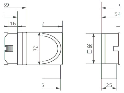 Dimensional drawing Theben SUL 189hw Analogue time switch 230VAC
