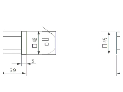 Dimensional drawing Theben BZ142 1 DC Hour counter 10   80V DC