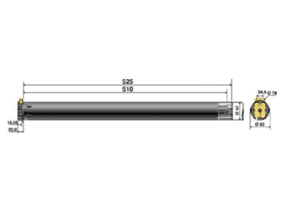 Produktbild Detailansicht Somfy 1039499 Rollladenmotor 7 5qm 15Nm 17Umin 