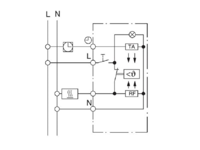 Schaltbild Eberle RTR E 8011 50 Raumregler UP AC230V 10A