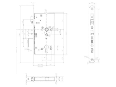 Dimensional drawing Assa Abloy effeff 609 702PZ 1 Electrical door opener