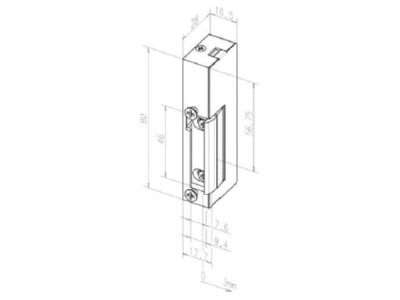 Dimensional drawing 1 Assa Abloy effeff 29E L R o S  Standard door opener
