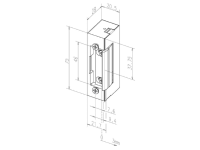 Dimensional drawing 1 Assa Abloy effeff 17          D11 Standard door opener
