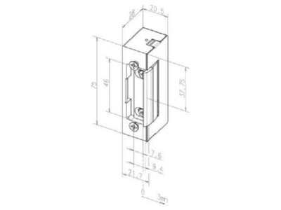 Dimensional drawing 2 Assa Abloy effeff 17          D11 Standard door opener