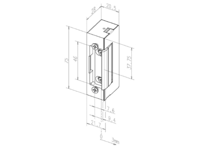 Dimensional drawing 1 Assa Abloy effeff 17E L R o S  Standard door opener
